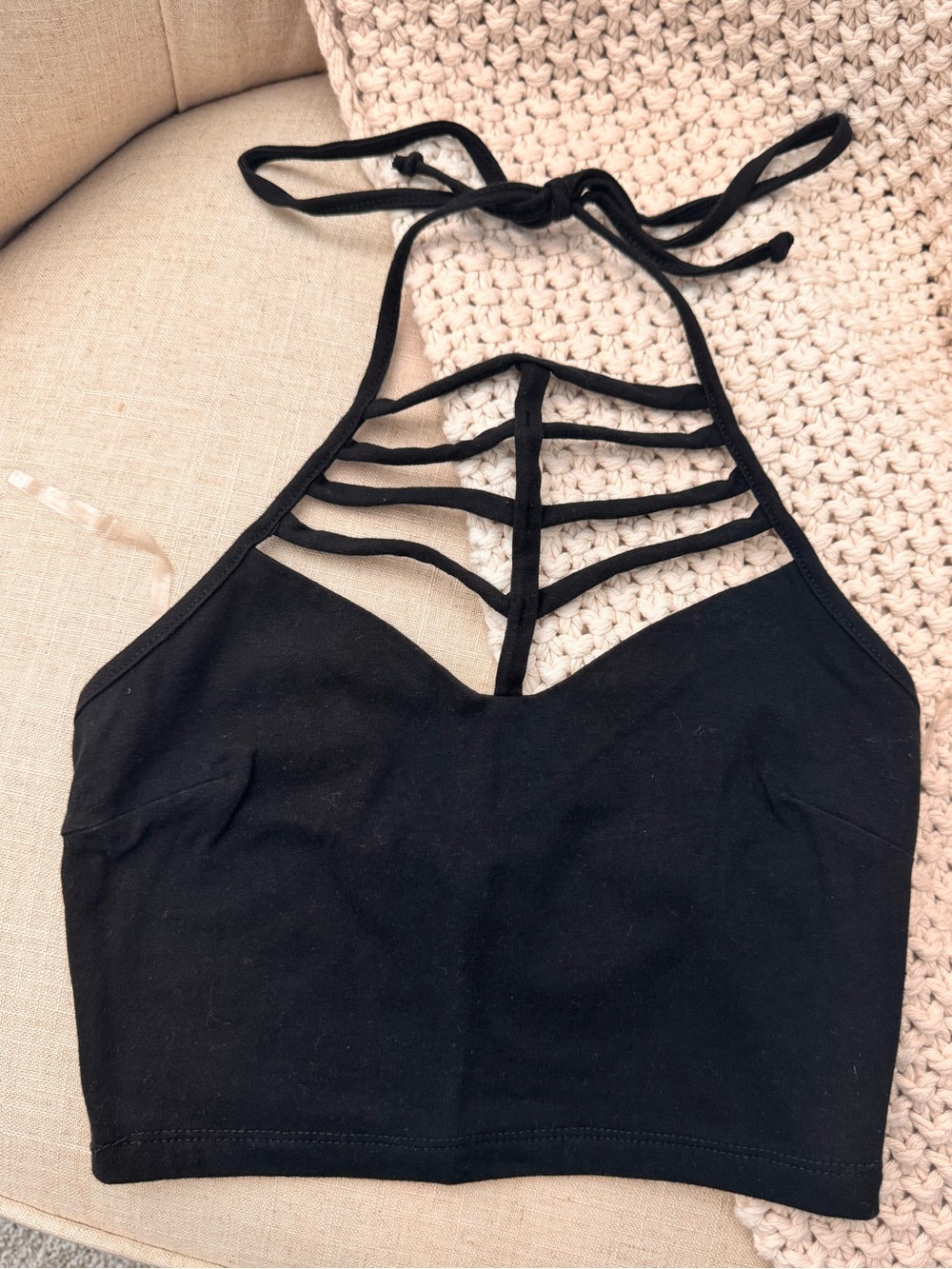 Set of two White cropped shirt by bear dance and black cropped top size S
